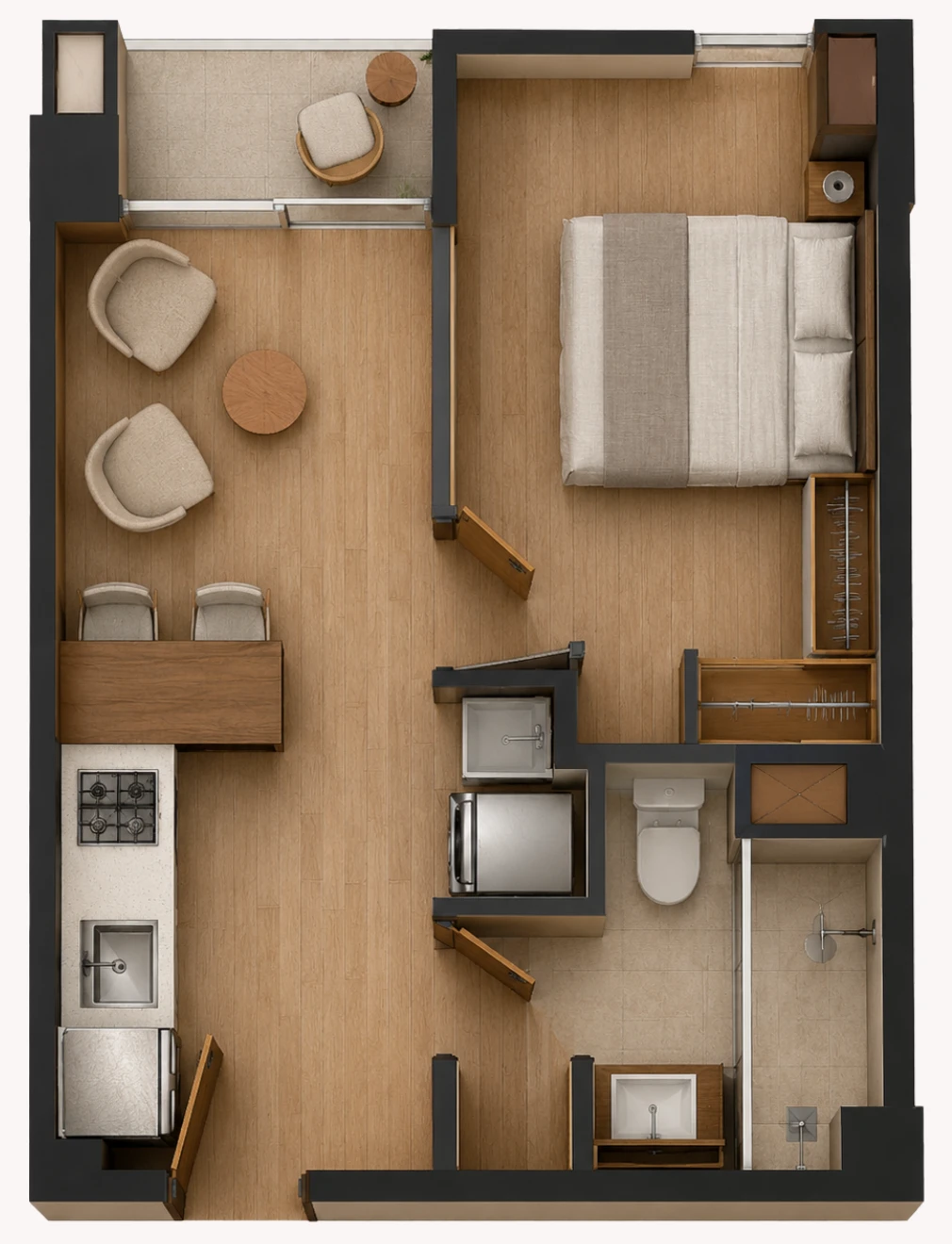 Plano de distribución del apartamento C-2